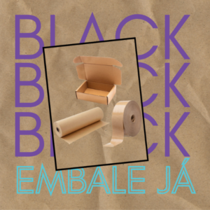 Kit Black Embale 2 - Caixa Correios/Sedex + Caixa Clássica + Bobina Papel Colméia